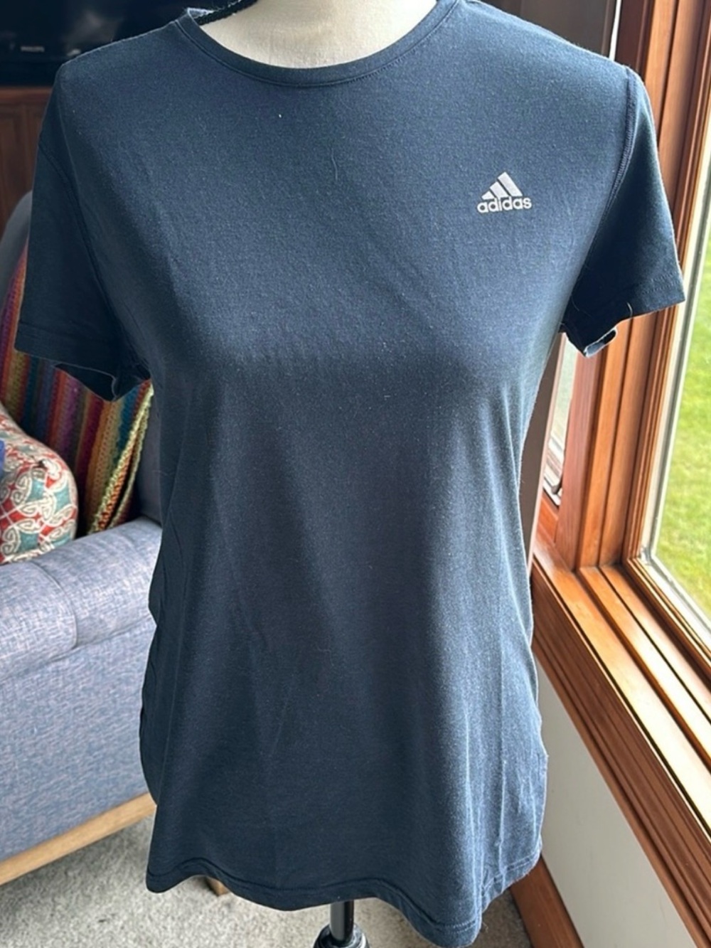 adidas Climalite Blue Crewneck Athletic Short Sleeve T-Shirt Women's Size L